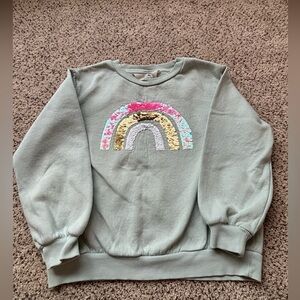 H&M Light Green Ribbed Sweatshirt